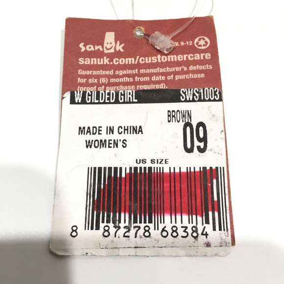 SANUK GILDED GIRL STUDDED FLIP FLOP SANDALS -YOGA MAT INSOLE -BROWN -US 9 -NEW - Picture 8 of 9